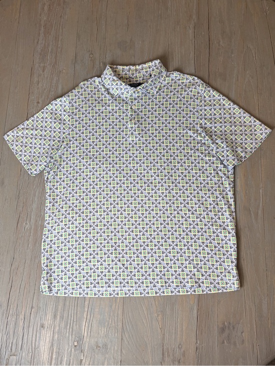 Daniel Cremieux Other - Daniel Cremieux Men’s Short Sleeve Geo-Print Polo White, Black,Green Size-XL EUC